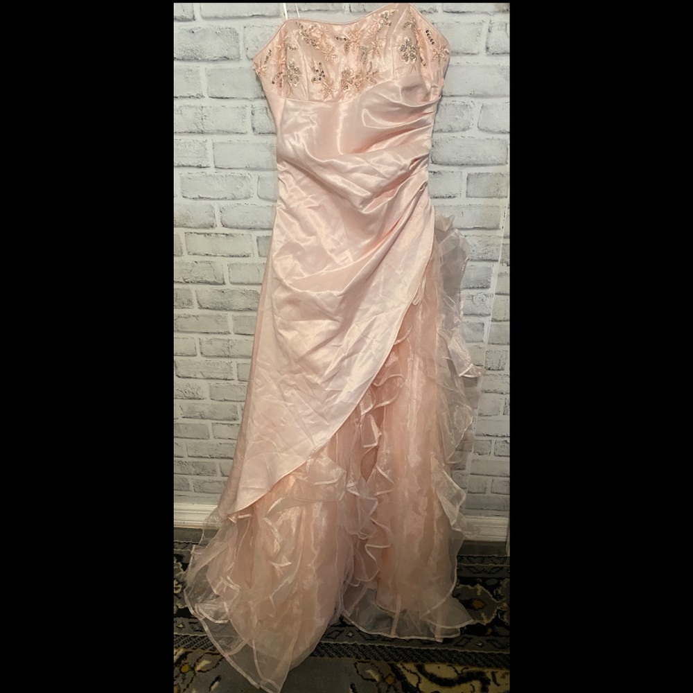 light baby pink prom dress